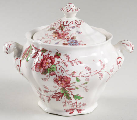 Washington (Multicolor, Scalloped) Sugar Bowl & Lid