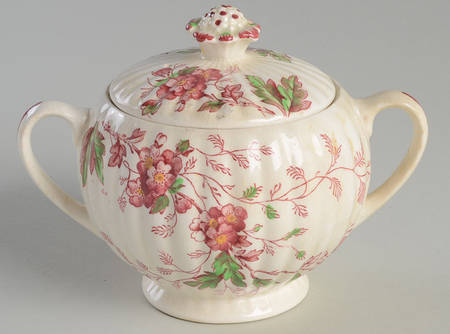 Washington (Multicolor, Ribbed) Sugar Bowl & Lid