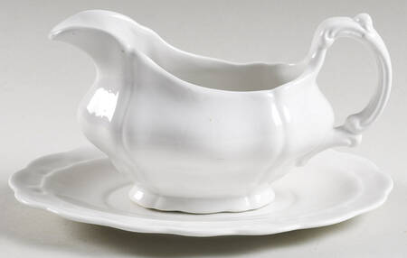 White Majestic Gravy Boat & Underplate