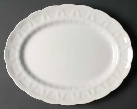 White Majestic 12" Oval Serving Platter