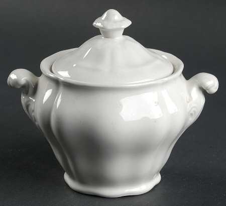 White Majestic Sugar Bowl & Lid