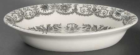 Lahore Black 10" Oval Vegetable Bowl