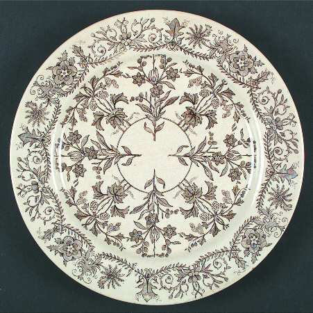 Lahore Brown (Brown Flowers) Luncheon Plate