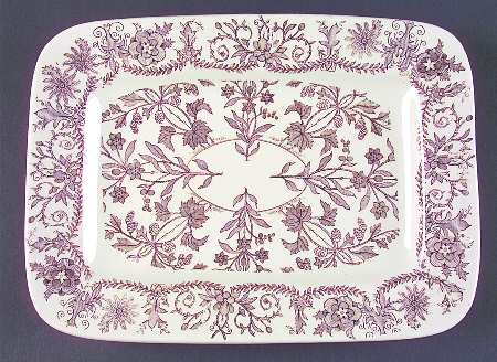 Lahore Brown (Brown Flowers) 10" Rectangular Serving Platter