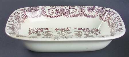 Lahore Brown (Brown Flowers) 9" Oval Vegetable Bowl