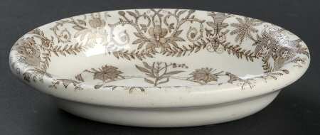 Lahore Brown (Brown Flowers) Oval Fruit/Dessert Bowl