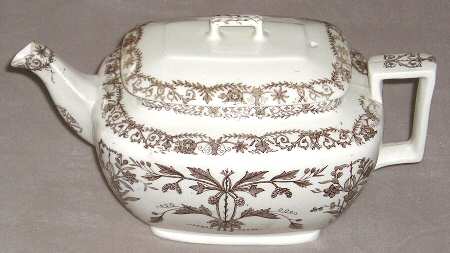 Lahore Brown (Brown Flowers) Teapot & Lid