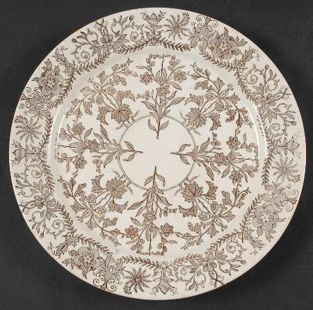 Lahore Brown (Brown Flowers) Dinner Plate