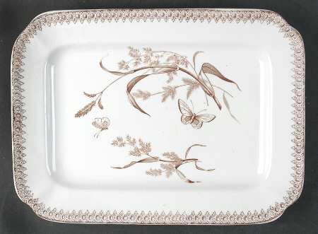 Summer Time Brown 12" Rectangular Serving Platter