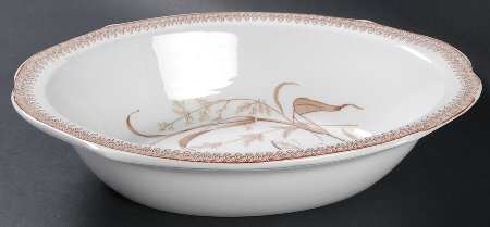 Summer Time Brown 11" Oval Vegetable Bowl