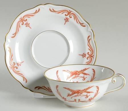 BOY4 (Gold Trim) Footed Cup & Saucer Set by Georges Boyer