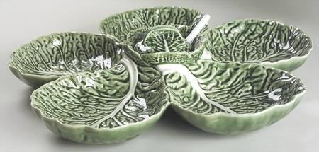 Cabbage Green 5-Part Relish & Center Lid