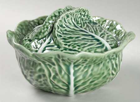 Cabbage Green Covered Soup Bowl