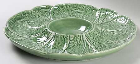 Cabbage Green Chip Bowl/Plate for Chip & Dip Set