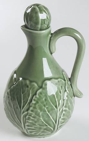 Cabbage Green Oil Or Vinegar Cruet and Stopper