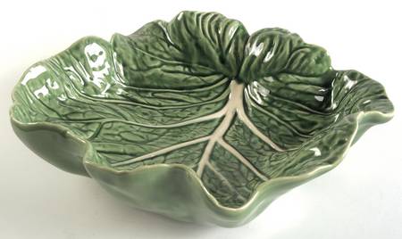 Cabbage Green 10" Footed Bowl