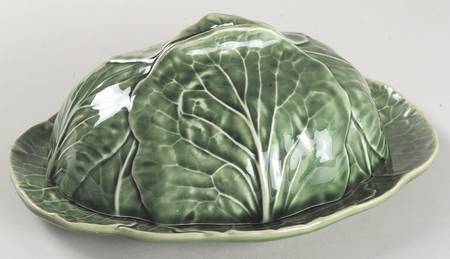 Cabbage Green Oval Covered Butter