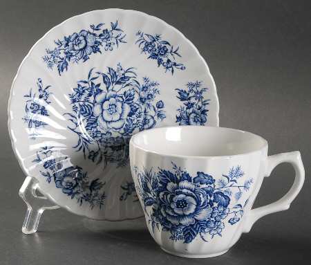 Beacon Hill Blue Flat Cup & Saucer Set