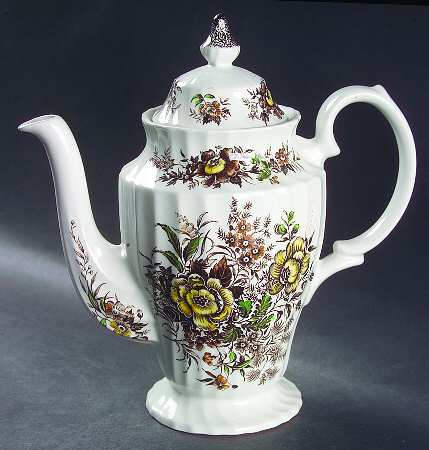 Beacon Hill Brown Multicolor Coffee Pot & Lid