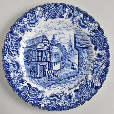 English Country Scenes Blue Salad Plate
