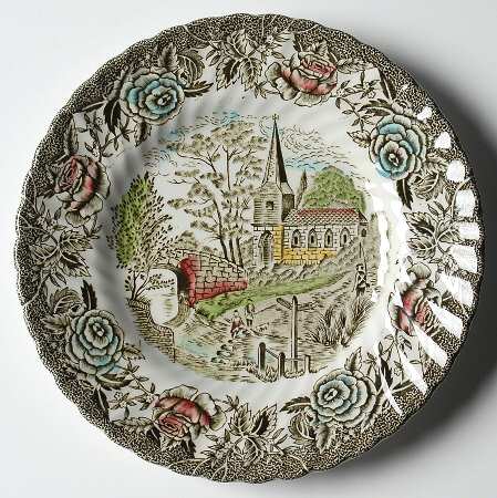 English Country Scenes Brown (Multicolored) Bread & Butter Plate