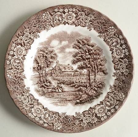 Memory Lane Brown Bread & Butter Plate