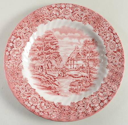 Memory Lane Pink Salad Plate