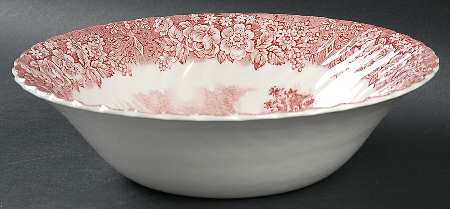 Memory Lane Pink 9" Round Vegetable Bowl