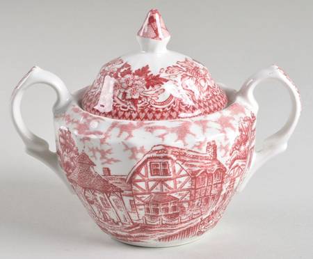 Merrie Olde England Pink Sugar Bowl & Lid