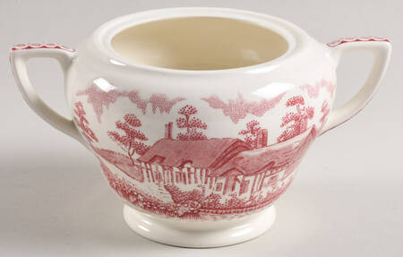 Stratford Scenes Pink Sugar Bowl No Lid