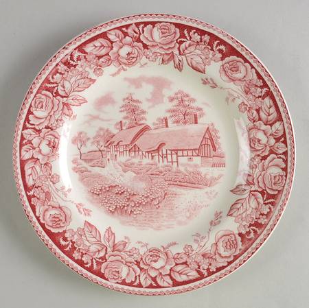 Stratford Scenes Pink Salad Plate