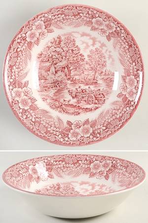 The Constable Series Red 8" Round Vegetable Bowl
