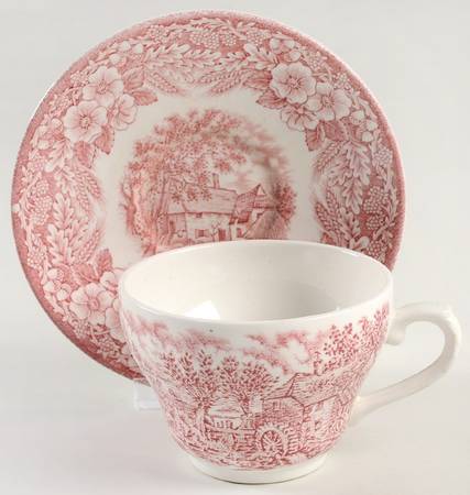 The Constable Series Red Flat Cup & Saucer Set