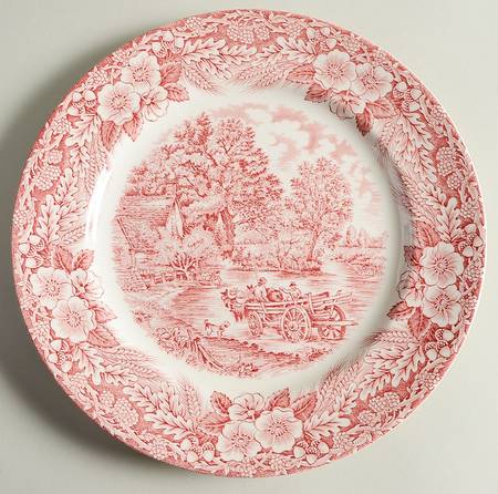 The Constable Series Red Luncheon Plate