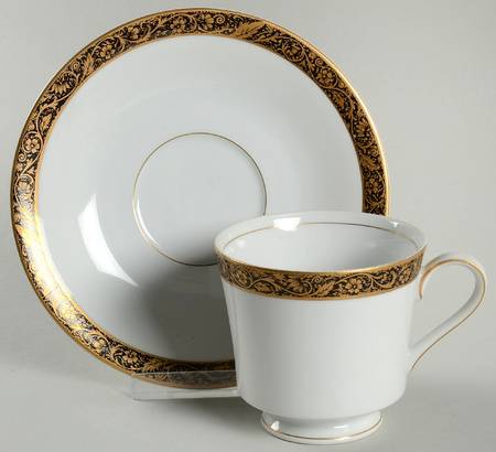 Antique Gold Footed Cup & Saucer Set