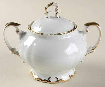 Esquire White Sugar Bowl & Lid