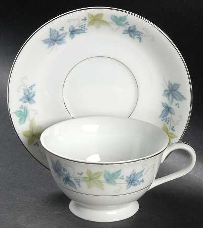 Leaves & Grapes Footed Cup & Saucer Set