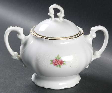 Rose Point Sugar Bowl & Lid
