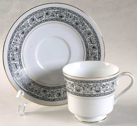 Tribute (Gold Trim) Footed Cup & Saucer Set