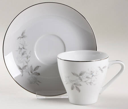 White Rose Flat Cup & Saucer Set