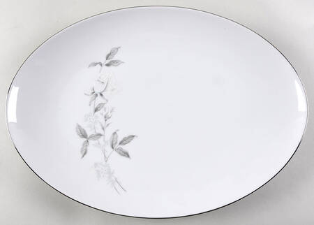 White Rose 14" Oval Serving Platter