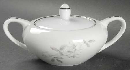 White Rose Sugar Bowl & Lid