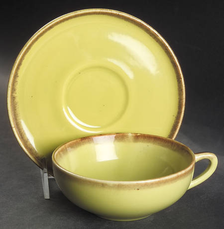 Desert Mist Green (Chartreuse) Flat Cup & Saucer Set