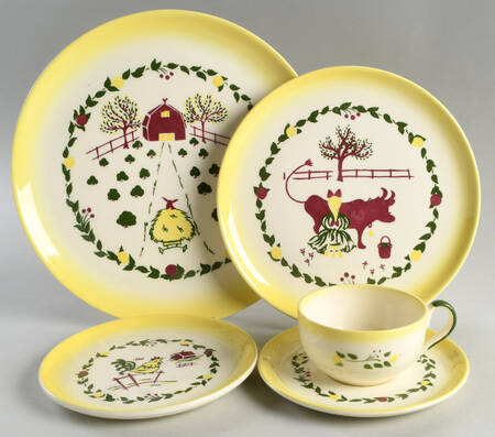 California Farmhouse Yellow 5 Piece Place Setting