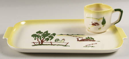 California Farmhouse Yellow Snack Plate & Cup Set