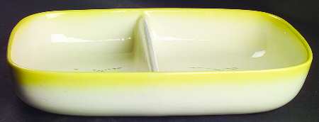 California Farmhouse Yellow 11" Oval Divided Vegetable Bowl