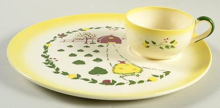 California Farmhouse Yellow Snack Plate & Cup Set