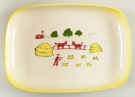 California Farmhouse Yellow 10" Oval Serving Platter