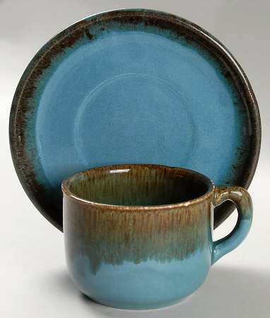 California Rustic (Turquoise) Flat Cup & Saucer Set