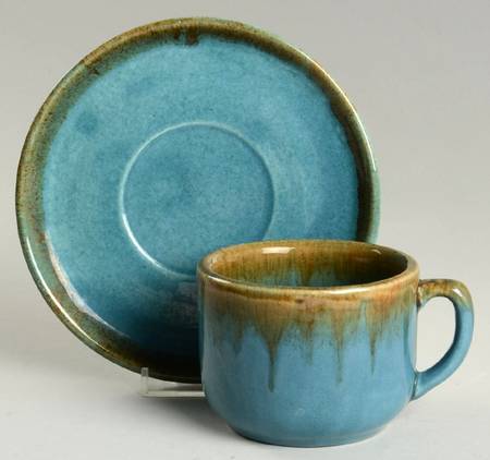 California Rustic (Turquoise) Flat Cup & Saucer Set